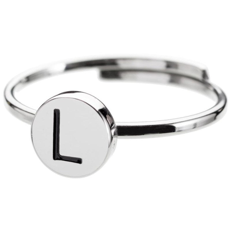 Anello da donna in acciaio con lettera smaltata Marlù 18AN018L-S