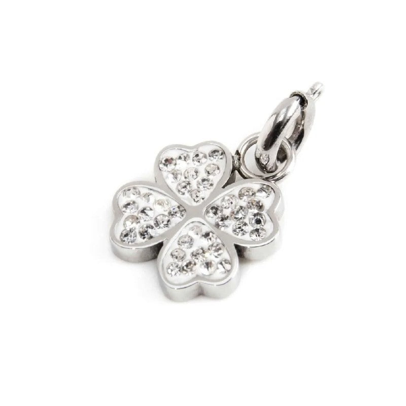 Charm in acciaio a forma di quadrifoglio Marlù 18CH094-W