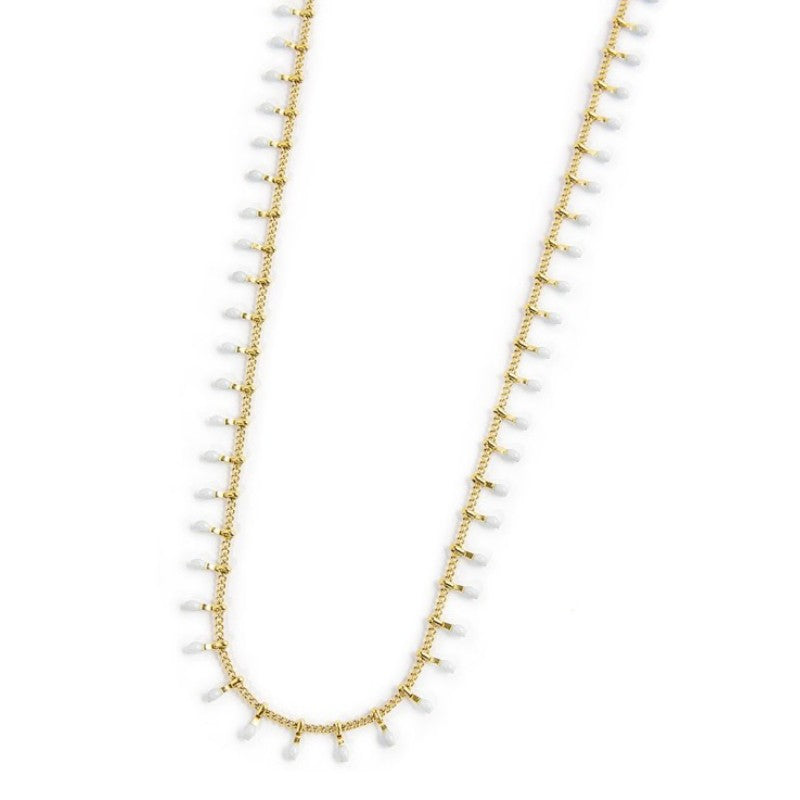 Collana da donna in acciaio dorato pendenti smaltati Marlù 18CN097G-W