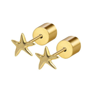 Orecchini da donna in acciaio dorato stella marina Marlù 18OR091G
