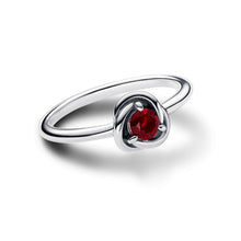 Cargar imagen en el visor de la galería, Anello Cerchio Eterno Rosso Scuro Gennaio
