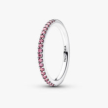 Carica l'immagine nel visualizzatore di Gallery, Anello Pavè Fascia Sottile Rosa
