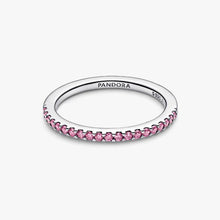 Carica l'immagine nel visualizzatore di Gallery, Anello Pavè Fascia Sottile Rosa
