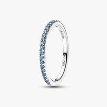 Carica l'immagine nel visualizzatore di Gallery, Anello Pavè Fascia Sottile Azzurro
