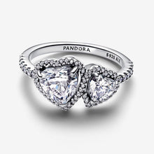 Load image into Gallery viewer, Anello Doppi Cuori Luminosi
