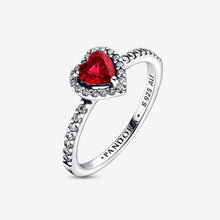 Load image into Gallery viewer, Anello Cuore Rosso e Pavè
