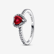 Load image into Gallery viewer, Anello Cuore Rosso e Pavè
