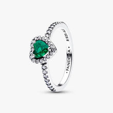Cargar imagen en el visor de la galería, Anello Cuore in Rilievo Verde Scuro
