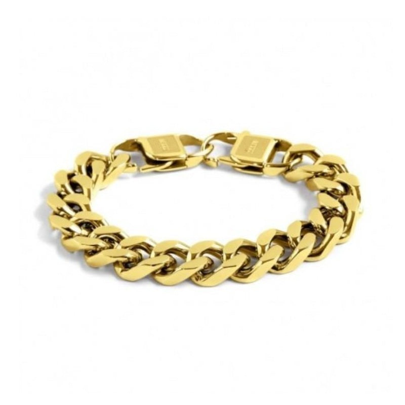 Bracciale da uomo in acciaio dorato catena grumetta Marlù 1BR0001G
