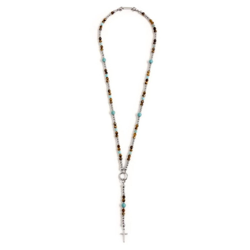 Collana da uomo in acciaio con occhio di tigre Marlù 1CO0001