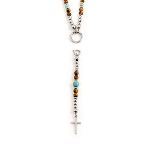 Collana da uomo in acciaio con occhio di tigre Marlù 1CO0001
