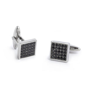 Gemelli da uomo quadrati con zirconi neri Marlù 1GE0002-N