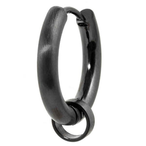 Orecchino da uomo a cerchio in acciaio Pvd Nero Marlù 1OR0001N