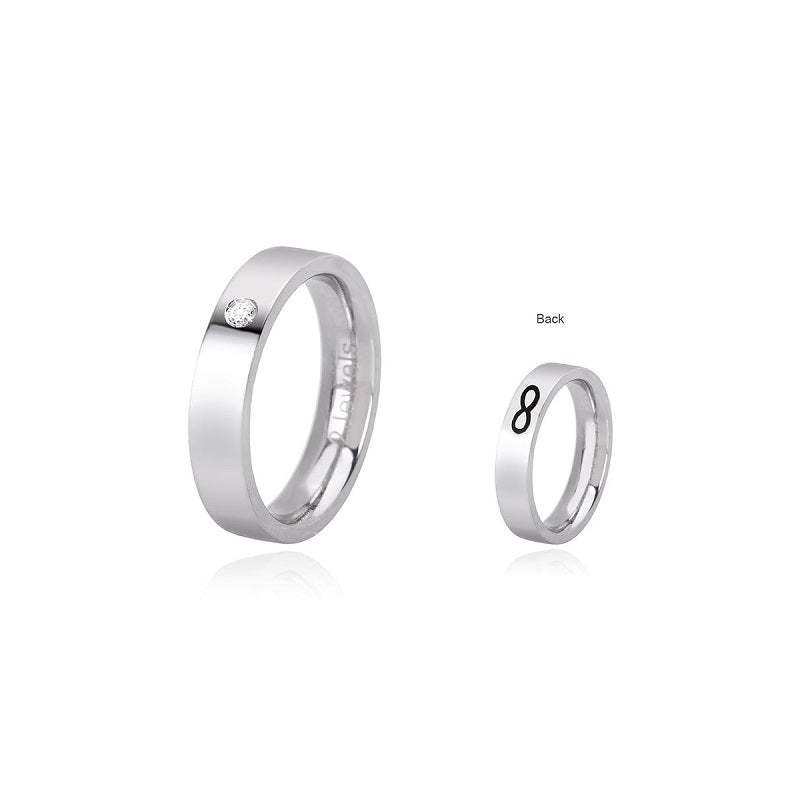 Women's steel ring with zircon Love Rings 2Jewels 221068