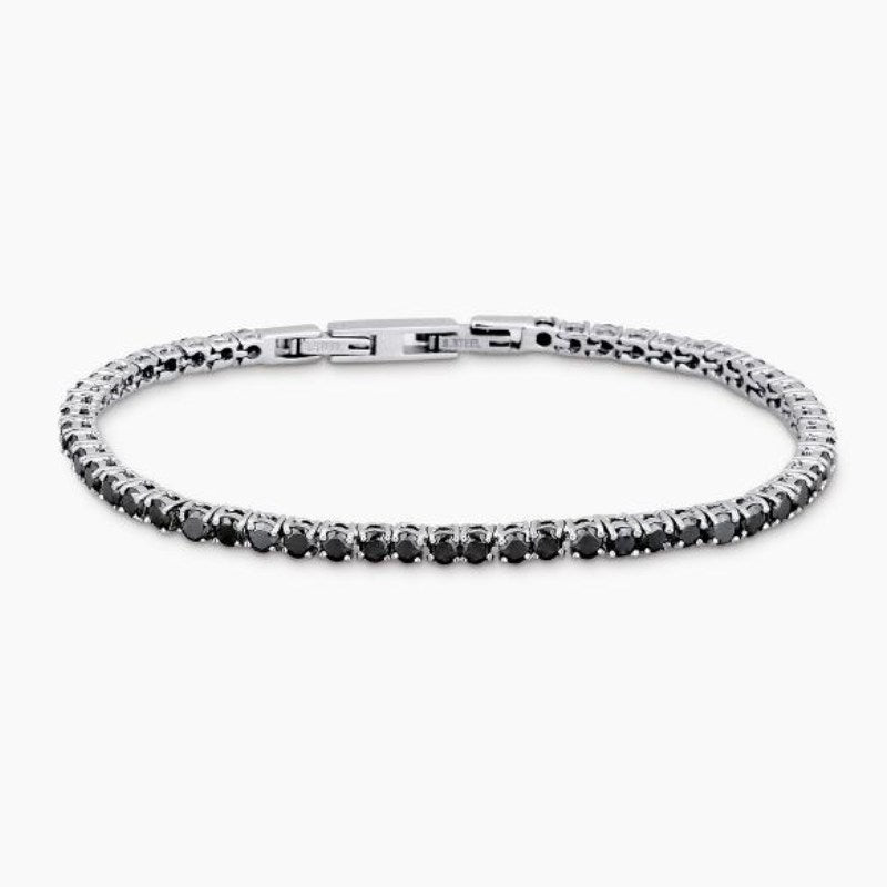 Bracciale da uomo tennis acciaio con zirconi 231404