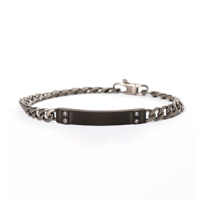 Bracciale da uomo in acciaio con piastra Herby 2Jewels 232330