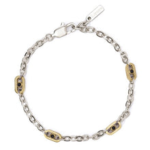 Cargar imagen en el visor de la galería, Bracciale da uomo in acciaio con elementi in pvd giallo Blackstar 2Jewels 232355
