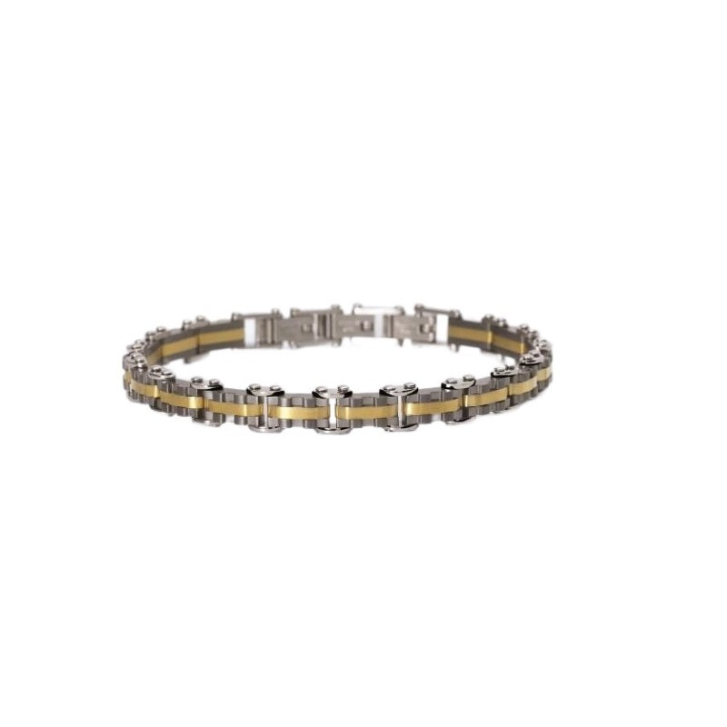 Bracciale in acciaio da uomo con pvd giallo Type 2Jewels 232365