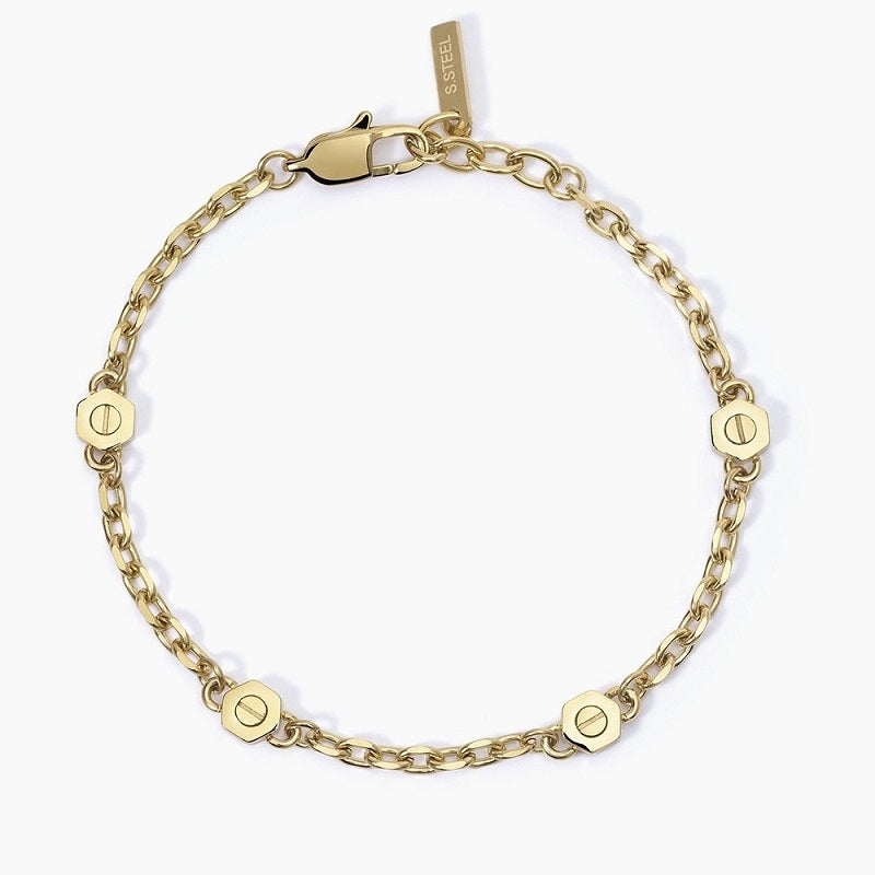 Bracciale da uomo in acciaio con pvd giallo Bond 2Jewels 232375