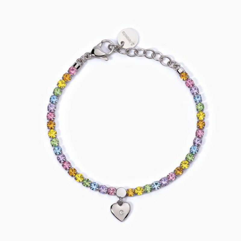 Bracciale da donna tennis in acciaio con cristalli 2 jewels 232392