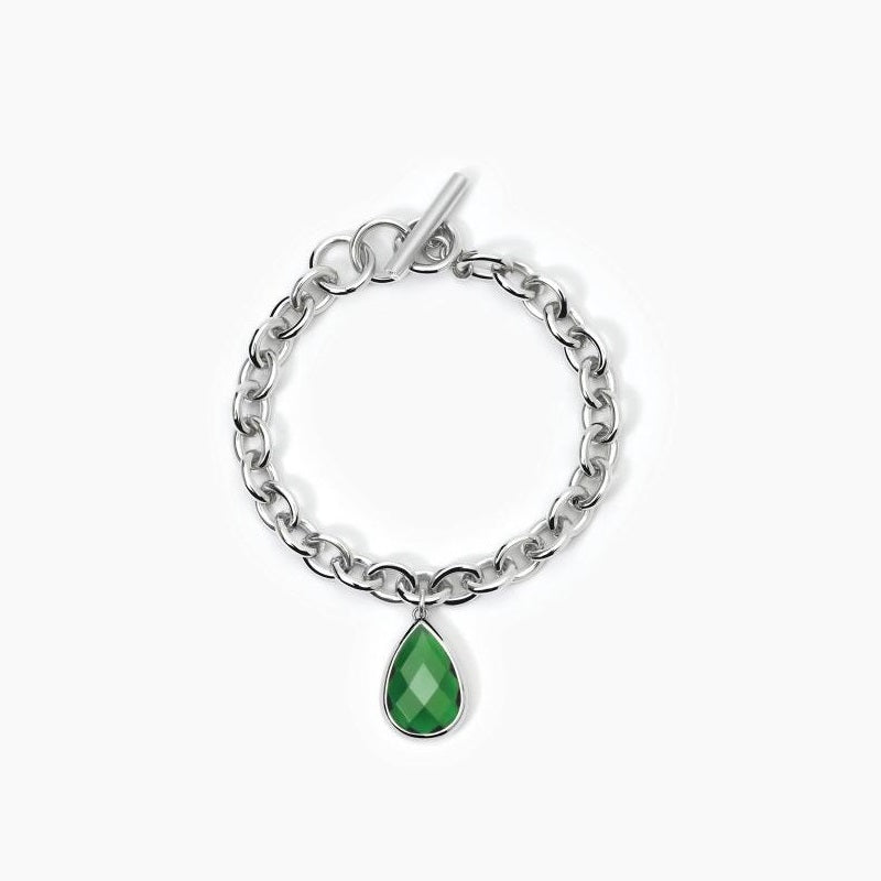 Bracciale Da Donna Con Catena Rolò E ciondolo Con Glass Verde 2Jewels 232436