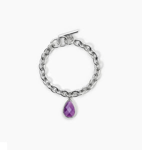 Bracciale Da Donna Con Catena Rolò E ciondolo Con Glass Viola 2Jewels 232437