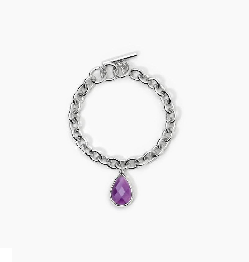 Bracciale Da Donna Con Catena Rolò E ciondolo Con Glass Viola 2Jewels 232437