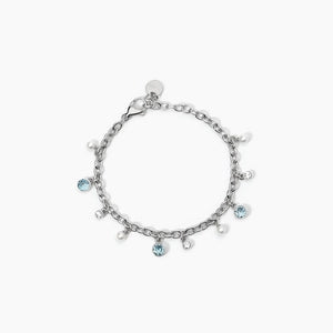Bracciale Da Donna In Acciaio Con Perle Conchiglia E Cristalli Bianchi 2Jewels 232443