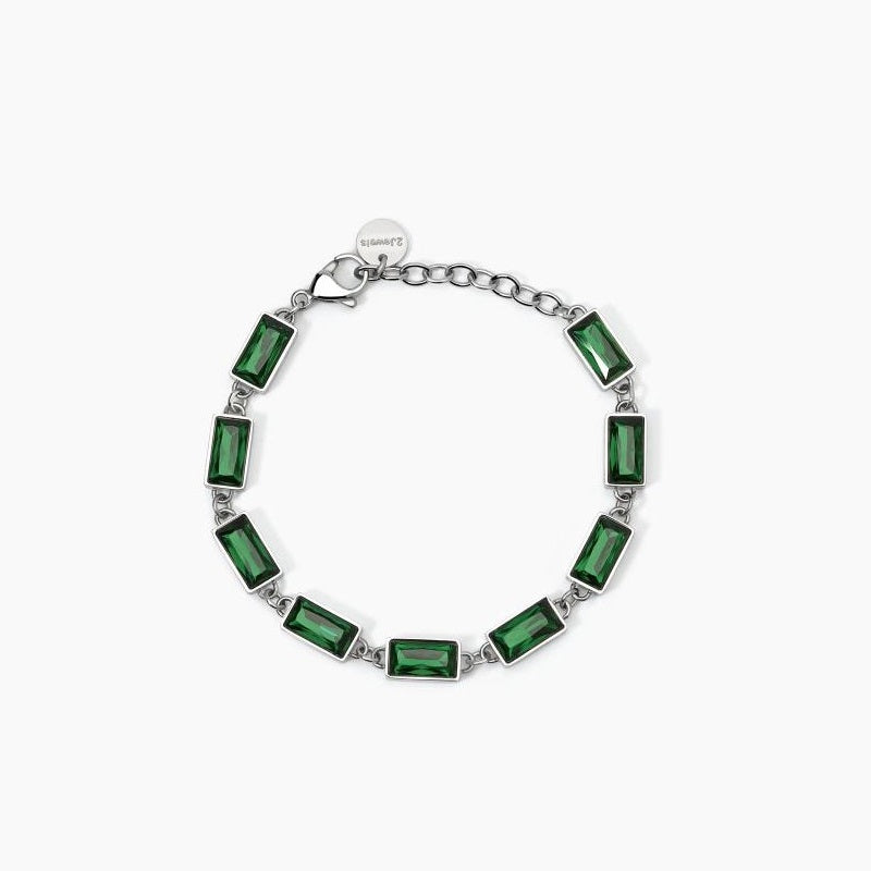 Women's Bracelet In Steel With Synthetic Emerald 2Jewels 232454