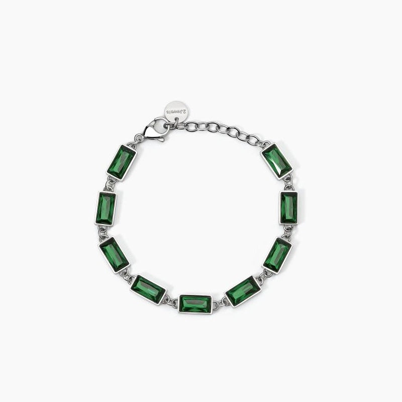 Bracciale Da Donna In Acciaio Con Smeraldo Sintetico 2Jewels 232454