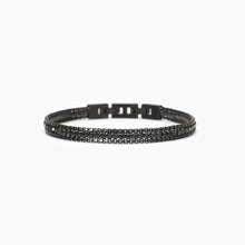 Cargar imagen en el visor de la galería, Pulsera de hombre en acero con cristales negros 2Jewels 232485
