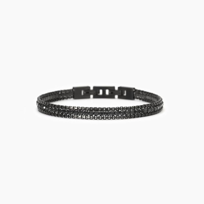 Pulsera de hombre en acero con cristales negros 2Jewels 232485