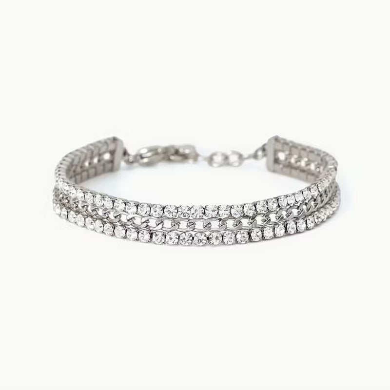 Bracciale da donna in acciaio 316L con catena groumette diamantata 3 mm 2jewels 232489