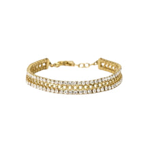 Carica l&#39;immagine nel visualizzatore di Gallery, Bracciale in acciaio 316L PVD giallo cristalli 232490
