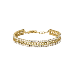 Bracciale in acciaio 316L PVD giallo cristalli 232490