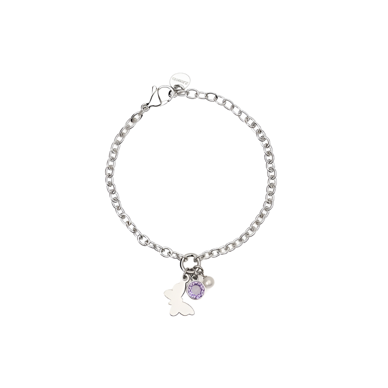 Bracciale da donna in acciaio 316L con perle conchiglia e zirconi 2Jewels 232544