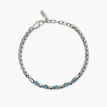 Carica l&#39;immagine nel visualizzatore di Gallery, Bracciale da uomo in acciaio con catena veneta e dischi di turchese 2 jewels 232553
