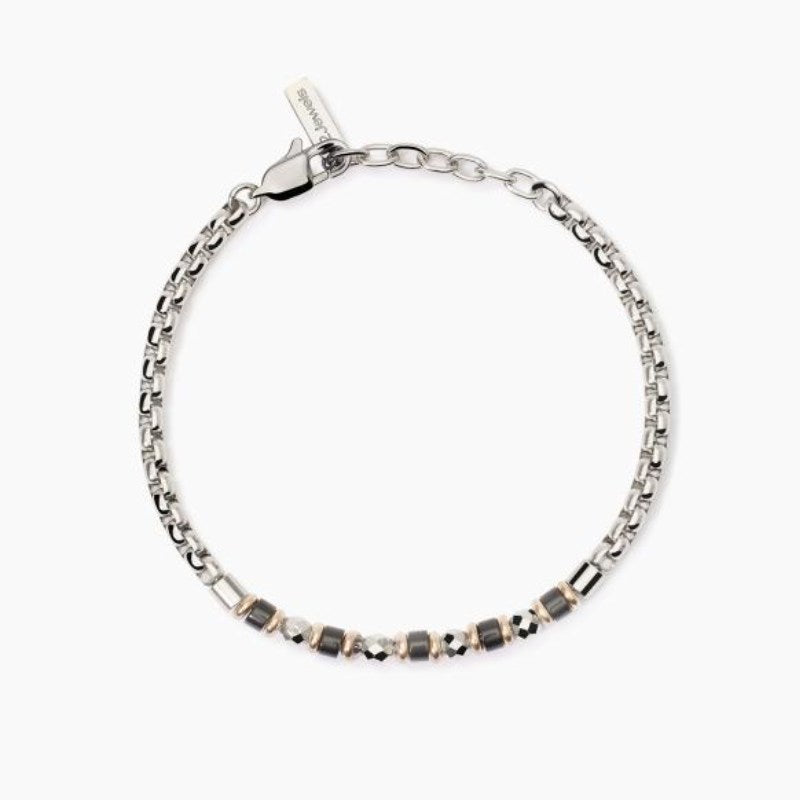 Bracciale da uomo in acciaio con catena veneta e agata 2 jewels 232554