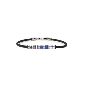 Bracciale da uomo in acciaio 316L smalto e silicone 2jewels 232573