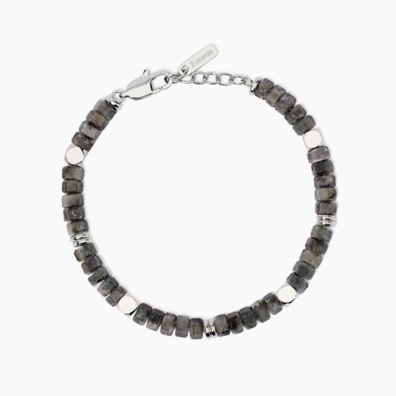 Bracciale da uomo in acciaio con cubetti faccettati 2 jewels 232613