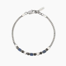 Carica l&#39;immagine nel visualizzatore di Gallery, Bracciale da uomo in acciaio con catena franco e sodalite 2 jewels 232616
