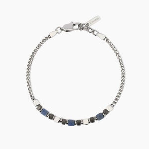 Bracciale da uomo in acciaio con catena franco e sodalite 2 jewels 232616