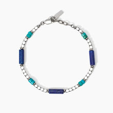 Carica l&#39;immagine nel visualizzatore di Gallery, Bracciale da uomo in acciaio con lapis e turchese 2 jewels 232629

