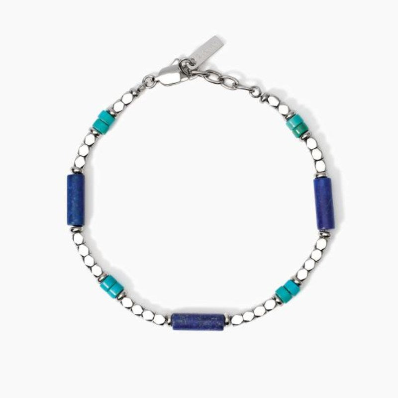 Bracciale da uomo in acciaio con lapis e turchese 2 jewels 232629