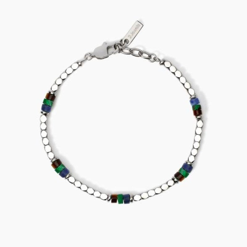 Bracciale da uomo in acciaio con cubetti faccettati 2 jewels 232631