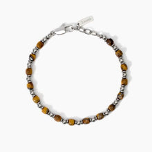 Carica l&#39;immagine nel visualizzatore di Gallery, Bracciale da uomo in acciaio con cubetti di occhio di tigre 2 jewels 232645
