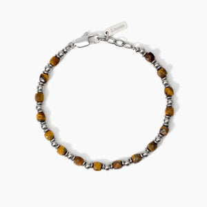 Bracciale da uomo in acciaio con cubetti di occhio di tigre 2 jewels 232645