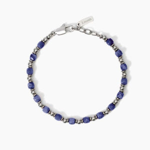 Bracciale da uomo in acciaio con cubetti di sodalite 2 jewels 232647
