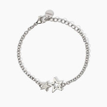 Carica l&#39;immagine nel visualizzatore di Gallery, Bracciale da donna in acciaio con catena ed elementi stella 2 jewels 232651
