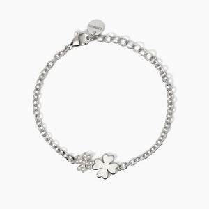 Bracciale da donna in acciaio con catena rolò e quadrifoglio 2 jewels 232652